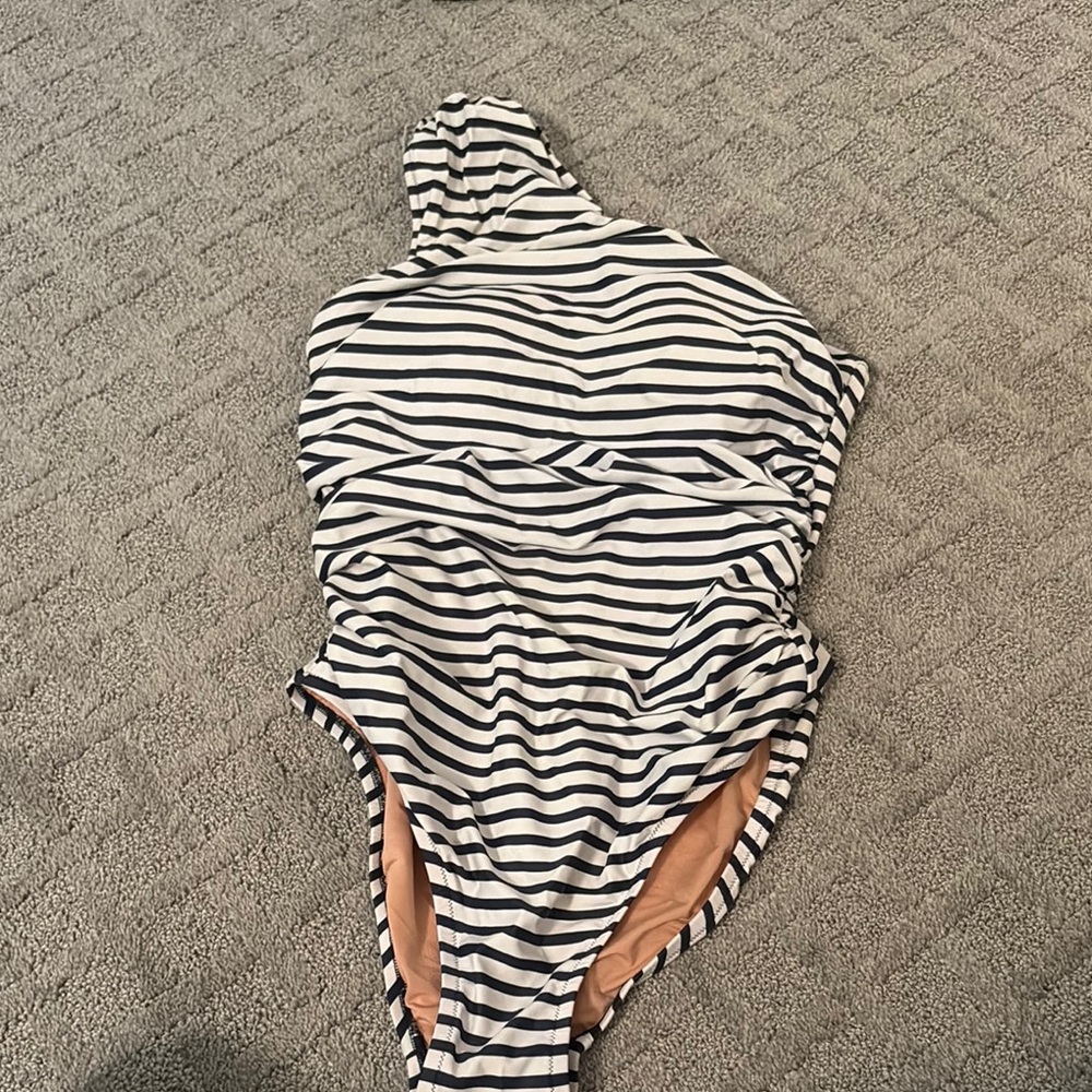 Striped one shoulder Swimwear